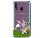 Tumundosmartphone Funda Gel Transparente para Samsung Galaxy A40 diseño Conejo Dibujos