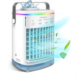Aire acondicionado portátil, miniventilador de refrigeración, humidificador de agua helada con USB de 700ml, viento fuerte para dormitorio y hogar