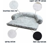 Cojín grande para sofá para perros, cama extraíble para perros, colchón para perros con fondo antideslizante, cómodo colchón para perros adecuado para sofá, cama, suelo-gris degradado-S (90 x 85 x 16 cm)