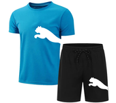 Men's casual fashion Summer mesh suit Men's quick drying Breathable sports suit Short sleeve T-shirt suit men's jogging suit