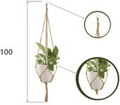 Handmade Macrame Hemp Rope Plant Hanger Basket Woven Hanging Flower Pot Wall Hang Planter Pot for Home Garden Decoration