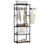 Perchero de pie y Zapatero Pared para Ropa Abrigos Estantería ropa estante MODA zapato armario empotrado organizador Vestíbulo