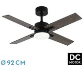 Ventilador de Techo FABRILAMP Ventilador Dc Talco 20w Negro 4aspas Negra/gris 6vel. 3000k,4000k,6500k 2350lm Remoto Memoria Temporizador 106d