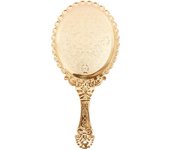 Rose Gold Portable Vintage Makeup Mirror Hand Hold Oval Round Mirror Noble Restore Ancient Ways Court Mirror Beauty Tool