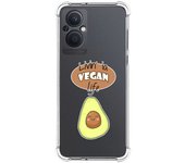 Funda Silicona Antigolpes para Oppo A96 5G diseño Vegan Life Dibujos