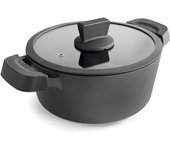 LACOR Cacerola con Tapa Antiadherente Titanium Pro 4.4 L | Aluminio | 24 cm | Cacerola profesional aluminio | Lacor