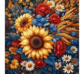 Cross Stitch Suit Pillow Rose Flower Embroidery Sets Mandala Sunflower Floral 11Ct Picture Printed Canvas Diy Kit Needlework