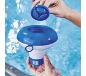 Dispensador flotante para piscina Dispensador automático para piscina Píldora de agua flotante Dispensador de termómetro de taza flotante