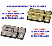 Cerrojo horizontal 35 mm cromado en blister s-717