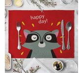 4pc/6pc Children's Cute Animal Style Pattern Placemat Cotton Linen Fabric Table Mats Family Dinner Tableware Kitchen Table Mat