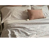 Juego Sabana Burrito Blanco Nuevo Tejido Velvelina (Pirineo) Diseño Flores silvestres 001 color Beig