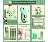 Kawaii Panda Stationery Set Student Pencil Case Stickers Pencil Stationery Gift Learning Supplies Full Gift Box