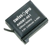 swiss+pro Batería Recargable para Gopro AHDBT-401 | Larga Duración - Alta Capacidad