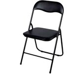 ORION91 Silla ALYA Plegable Asiento Acolchado Color Negro 🖤 45x45x80cm Estructura Negra Comedor Oficina Salón Teletrabajo Cocina - SpazioLuzio