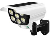 Luces Solares Con Sensor De Movimiento 77 LED Impermeables Para Exterior Luz De Inundación Falso Cámara De Seguridad Sin Cable Para Porche Jardín Patio