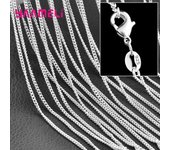 5PCS Solid 925 Sterling Silver Stamp Jewelry Chains Necklace with Lobster Clasps fit Men Women Pendant 18 Designs 16-30 Inch