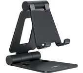 Soporte Móvil Mesa Ajustable, Soporte Teléfono Mesa, Soporte Dock Base Escorio para Teléfono Compatible con iPhone 14 13 12 11X8, Samsung, Huawei, Xiaomi Redmi y Otro Smartphone(Negro)