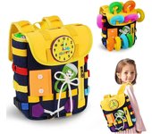 Bolsa de tablero ocupado Montessori para niños, juegosde Viaje con ruedas para apender a Desarrollo habilidades motoras FINAS y basicas para la vida