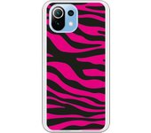 Funda compatible con Xiaomi Mi 11 Lite - Animal Print Zebra Negro Rosa