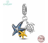 42 Style 925 Sterling Silver Golden Sunflower Charms Butterfly Beads Fit Original Pandora Bracelets DIY Gold Plated Fine Jewelry