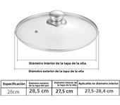 Round Tempered Glass Pot Lid Stainless steel Rimmed Pan Lid Spill Shatter-Proof Chef Glass Cover for Versatile Home Frying Pan