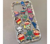 Crayon Shin-chan Transparent Phone Case for IPhone 16 15 14 13 12 11 Pro Max 7 8 Plus Case Bumper Air Cushion Couple Soft Cover
