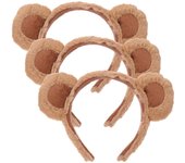 3pcs Bear Ears Headband Women Girls Headband Cartoon Fluffy Headband Party Cosplay Headband Decor
