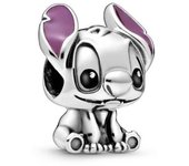PANDORA Charm Plata Ley Lilo Stitch Esmalte Morado Negro