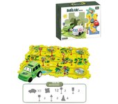 Puzzle Track Car Play Set Children's Educational Track Car DIY Dinosaur Park Rail City Scene Construction Education Toy Gifts
