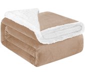 Acomoda Textil – Manta de Sedalina con Borreguito Extra Suave para Invierno. Manta Cálida, Ligera y Transpirable para Cama. Mantita Lisa Reversible de Sofá, Sillón y Viaje.