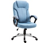 Vinsetto Silla de Oficina Giratoria Silla de Escritorio Ergonómica con Altura Ajustable Reposabrazos y Respaldo Alto Tapizado en Lino Ruedas 66x75x110-120 cm