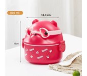 Stackable Bento Box Portable Cute Cartoon Children Lunch Box Double Layer Food Storage Container Eyeglass Bear Thermal Bento Box