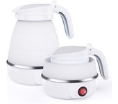 Hervidor eléctrico plegable de estándar europeo, hervidor eléctrico plegable para té y café, portátil con cable de alimentación desmontable