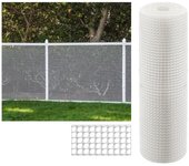 Suinga Malla Plástico Cuadrada 1x5m para Terrazas, Balcones y Vallados - Protección para Plantas y Cultivos - Fácil Instalación - Anti-uv - Blanco