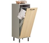 SoBuy BZR132-NG Cesto para Ropa Sucia Armario Multifuncional de Baño con 1 Cest Gris 31.5 x 30 x 86 cm ES