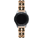 22mm/20mm band For Samsung Galaxy watch 6/5 pro/4/Classic/Active 2 Luxury Leather+metal bracelet Huawei watch GT2-2e-3 pro strap