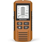 Detector de metales y paredes portátil multifuncional - Escáner de alta sensibilidad para tuberías, cables y vigas | Pantalla LCD y alarmas sonoras | Decoración de interiores, uso profesional (batería no incluida) (rojo)