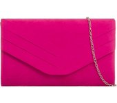 Bolso de mano Elega para Mujer, de ante, para Boda, Noche, Fiesta, Bolso de mano (Fuchsia Pink)