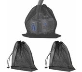 Bolsa de malla con filtro para bomba de estanque, 3 unidades, con cordón, para filtro de estanque al aire libre (4030 cm/4545 cm)