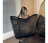 Protable Mesh Bag Large Capacity Reusable Storage Shoulder Bags Swimming Beach Bag Women Makeup Organizer Shopping Handbag
