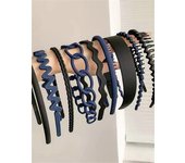 9PCS random matching headband Headband Women's face press hairpin with bangs broken headband Teeth non-slip headband New style