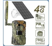 Cámara Solar de rastreo para caza, 20M, detección de movimiento PIR, cámara impermeable para vida silvestre, 4K, 14MP, 4G, tarjeta SIM, 30M, visión nocturna