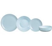Vajilla Diwali de Luminarc – 19 Piezas con Ensaladera – Vidrio Opal – Azul y Verde Paradise