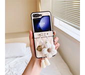 FLower Ring Leather Phone Case for Samsung Galaxy Z Flip 6 5 4 3 Flip5 Flip4 Flip3 5G Protective Shockproof Cover