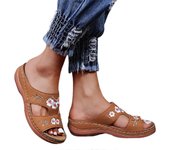 Zapatos ortopédicos de las mujeres Punta Abierta Sandalias señoras Plataforma Zapatillas Verano Playa Goma suave Suela