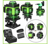 Nivel láser 4D de 16 líneas, autonivelante de línea verde 360, Horizontal y Vertical Nivel láser, herramienta de nivelación de batería recargable por USB, niveles horizontales y verticales ﻿Nivel lazer