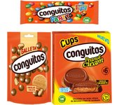 Pack Conguitos galleta leche doyp 120g,party bolsa 70g,cups leche pack 3x34g
