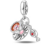 New In Silver-plated Coffee Donut Strawberry Pendant Fit Panora Bracelet&Bangle DIY Beads For Women Birthday Fine Jewelry Gift