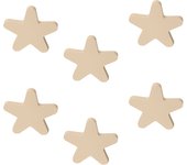 6 Un. TIRADOR Pomo Mueble BEBÉ ESTRELLA madera lacada beige claro arena 95x92mm