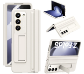 360 Full Screen Protector Cover for Samsung Galaxy Z Fold 5 4 3 2 Case Hinge Leather Plating Kickstand with Original Pen Holder
